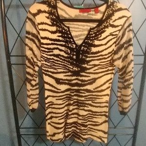 Women's Venini long sleeve zebra print medium